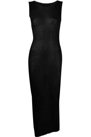 Maison Margiela Ribbed-knit sheer dress