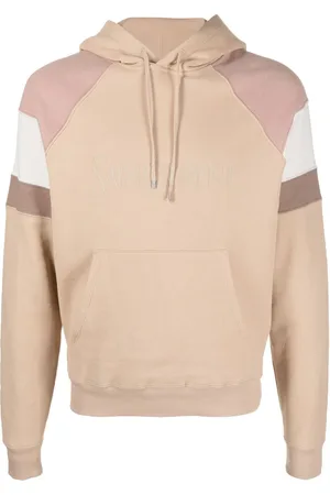 Saint Laurent Colour-block logo embroidery hoodie