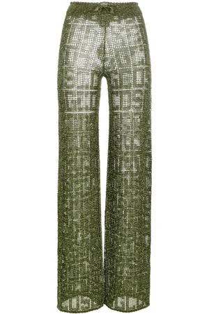 GCDS Logo-print high waist trousers