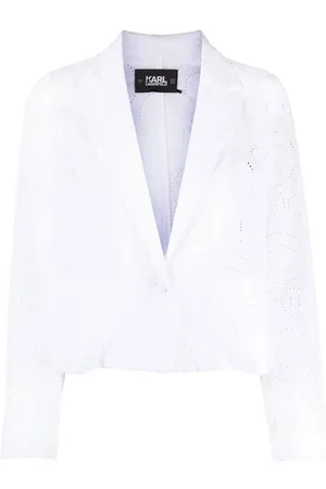 Karl Lagerfeld Broderie anglaise cropped blazer