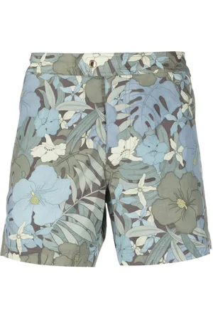 Tom Ford Leaf-print swim shorts