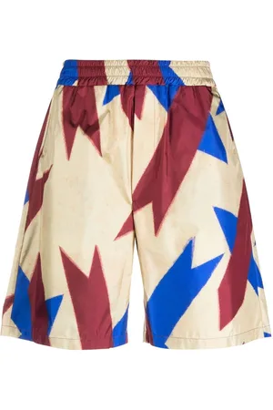 PIERRE-LOUIS MASCIA Abstract-print silk shorts