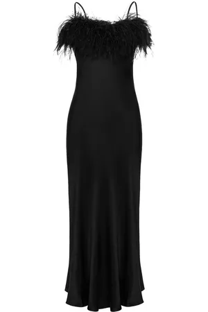 Sleeper Boheme feather-trim sleep dress
