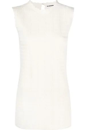 Jil Sander Sleeveless zigzag-pattern sweatshirt
