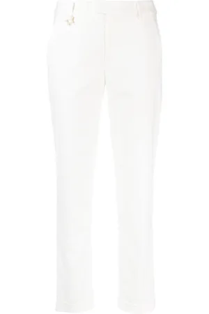 LORENA ANTONIAZZI Logo-charm cropped trousers