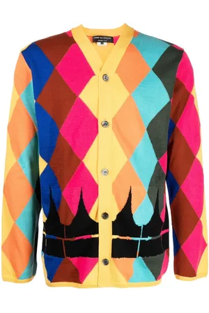 Comme des Garçons V-neck diamond-print cardigan