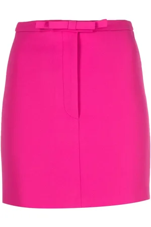 BLANCA Front bow-detail mini skirt