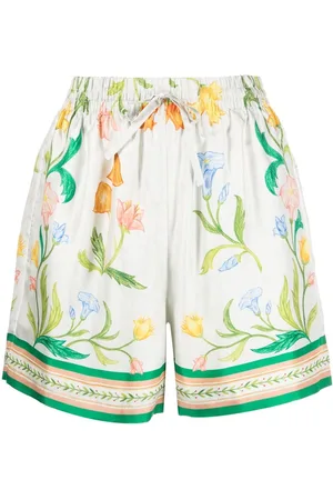 Casablanca Floral-print silk shorts