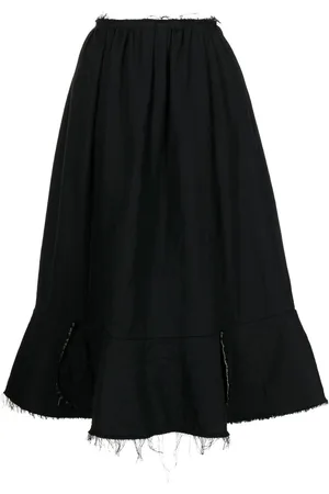 Comme des Garçons Distressed flared midi skirt