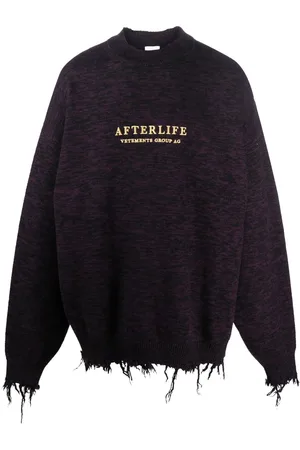 Vetements Distressed logo-print sweatshirt