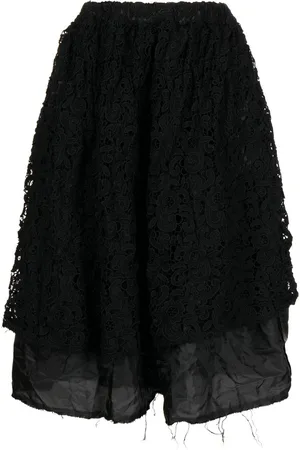 Comme des Garçons Lace-detail layered midi skirt