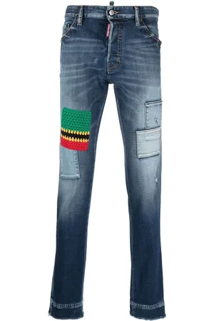 Dsquared2 Patchwork-detail slim-fit jeans