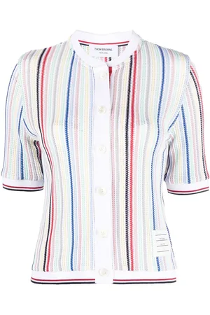 Thom Browne Striped short-sleeve cardigan