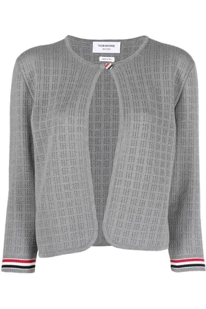 Thom Browne Grid-stitch cropped cardigan