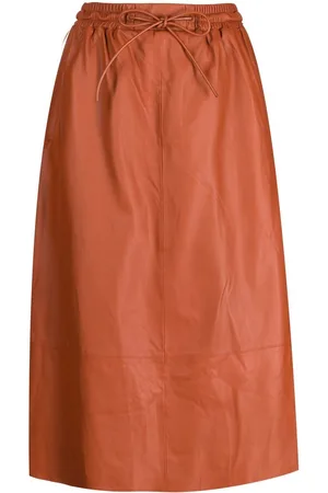 YVES SALOMON Leather flared skirt