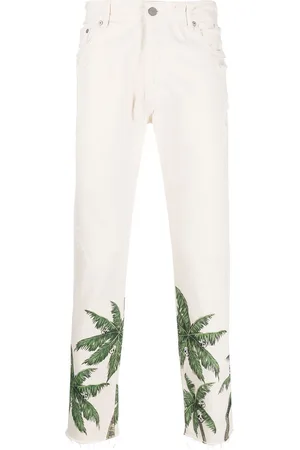 Palm Angels Palm tree-print straight-leg jeans