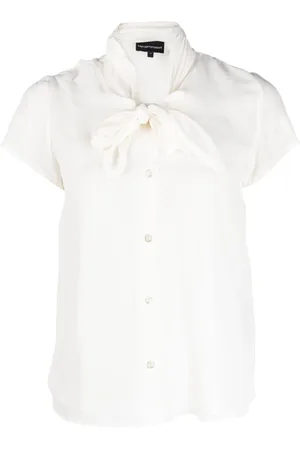 Emporio Armani Tie-neck short-sleeve shirt
