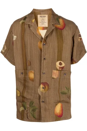UMA WANG Nature-print short-sleeve shirt