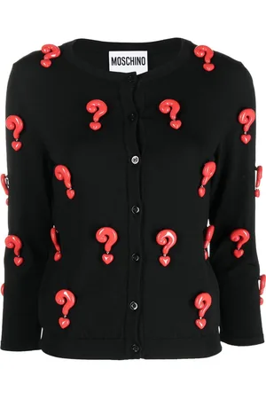 Moschino Red Question Marks elastic cardigan