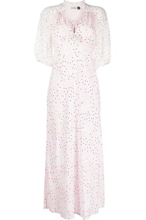 RIXO London Nicolette faux-flower short-sleeve dress