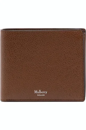 MULBERRY Grained logo-print leather wallet