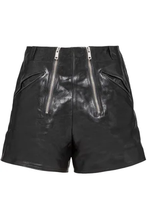 Prada Double-zip leather shorts