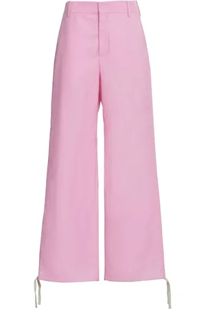 Marni Embroidered-logo straight-leg trousers