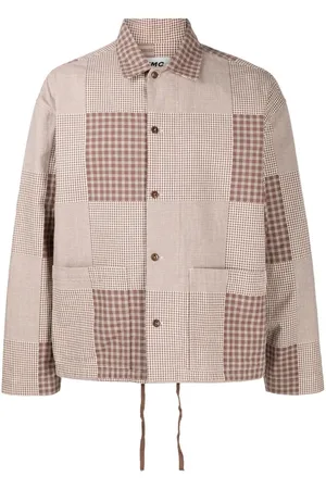 YMC PJ checked long-sleeve shirt