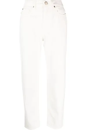 Twin-Set Embroidered-logo straight-leg denim trousers