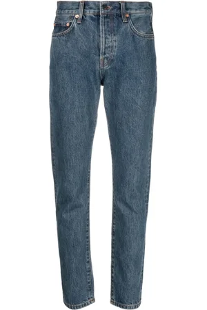 WARDROBE.NYC Cropped washed denim jeans