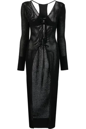 ANDREADAMO Semi-sheer racerback knitted cardigan