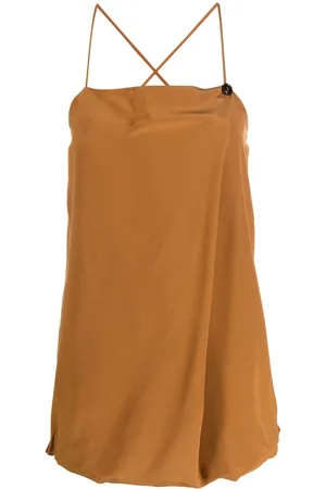 ALYSI Square-neck silk top