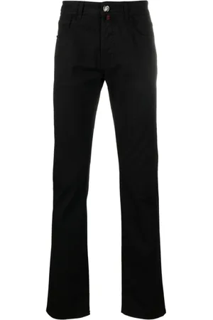 BILLIONAIRE Logo-embroidered straight-leg jeans