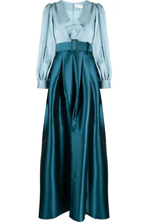Sachin & Babi Zoe belted satin gown