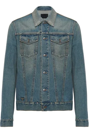 Prada Triangle-logo denim blouson jacket
