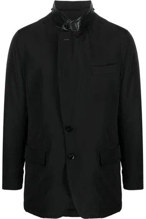 Tom Ford Leather-trim single-breasted blazer