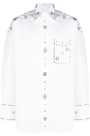 Bluemarble Rhinestone-embellished cotton shirt