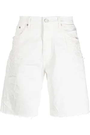 Purple Brand Raw-edge distressed shorts