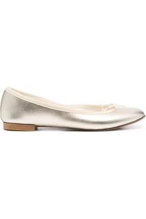 Repetto Metallic bow-detail ballerina shoes