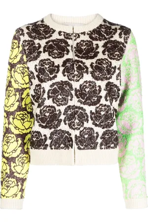 Tory Burch Floral-motif zip-up cardigan