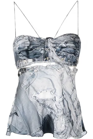 Natasha Zinko Denim-print camisole