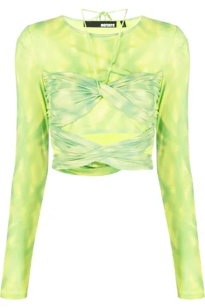 ROTATE Layered cropped tie-dye top