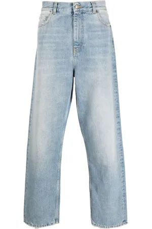 Alanui Washed-denim straight-leg jeans