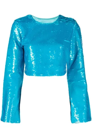 Ganni Sequin-embellished crop top
