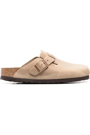 Birkenstock Buckle-detail leather slippers