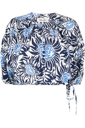 Diane von Furstenberg Floral-print cropped top