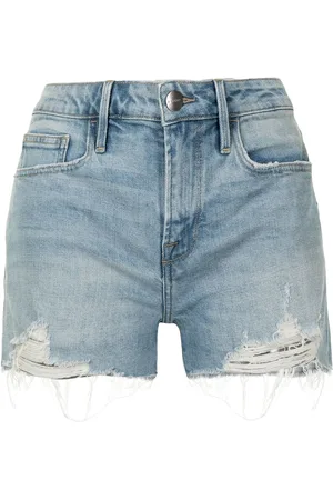 Frame Distressed denim shorts