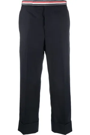 Thom Browne RWB-waistband cropped tailored trousers