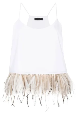 Fabiana Filippi Feather-trim sleeveless top
