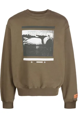 Heron Preston Logo-patch bird-print cotton sweatshirt